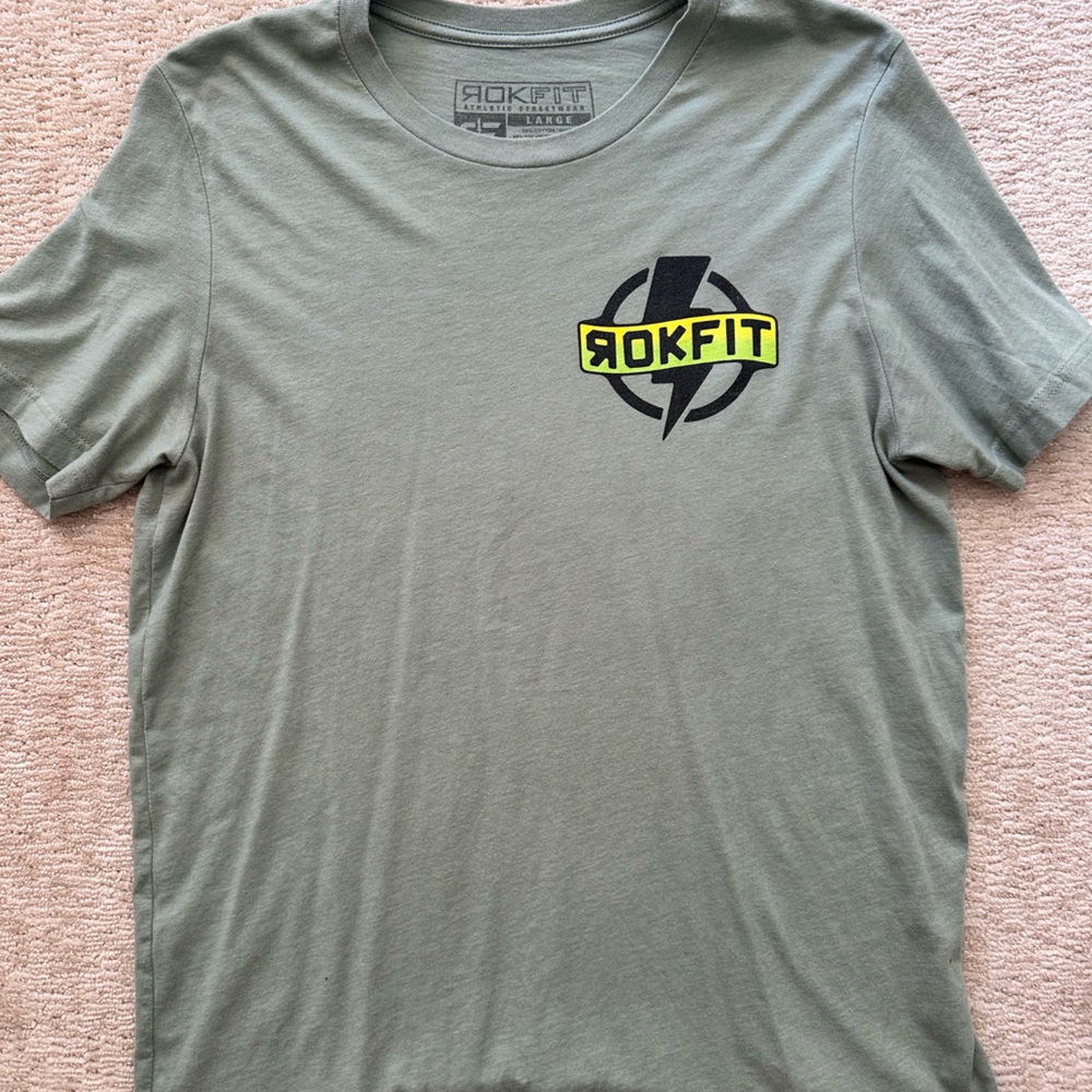 RokFit Light Green Athletic Streetwear T-Shirt - L